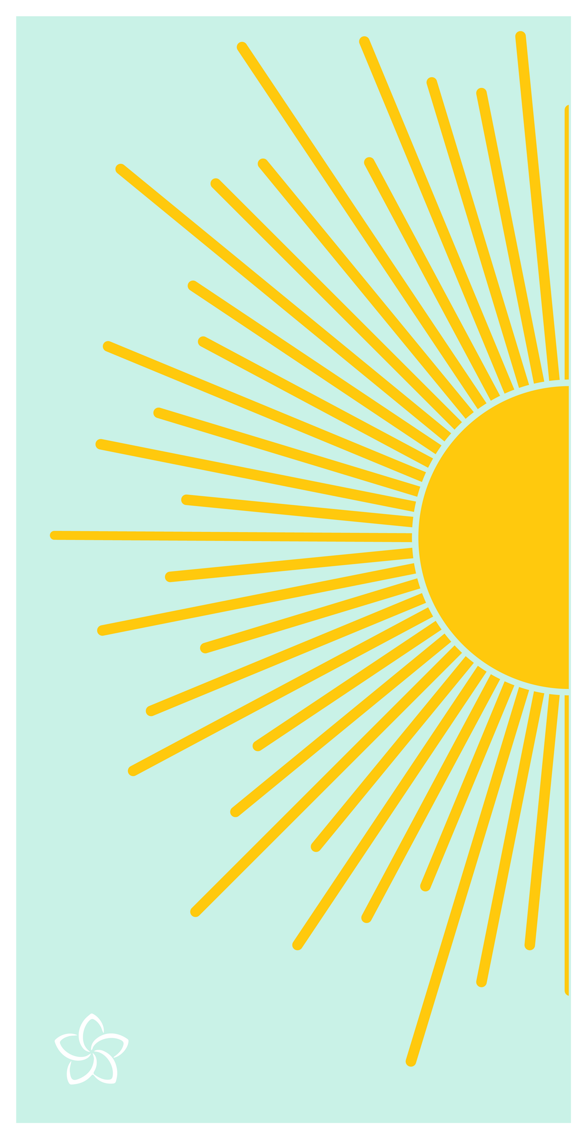 MAHĀNA Sunny Days recycled beach towel front view – bright colourful design, sand-free waffle microfibre, designed in New Zealand